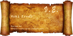 Voki Ernő névjegykártya